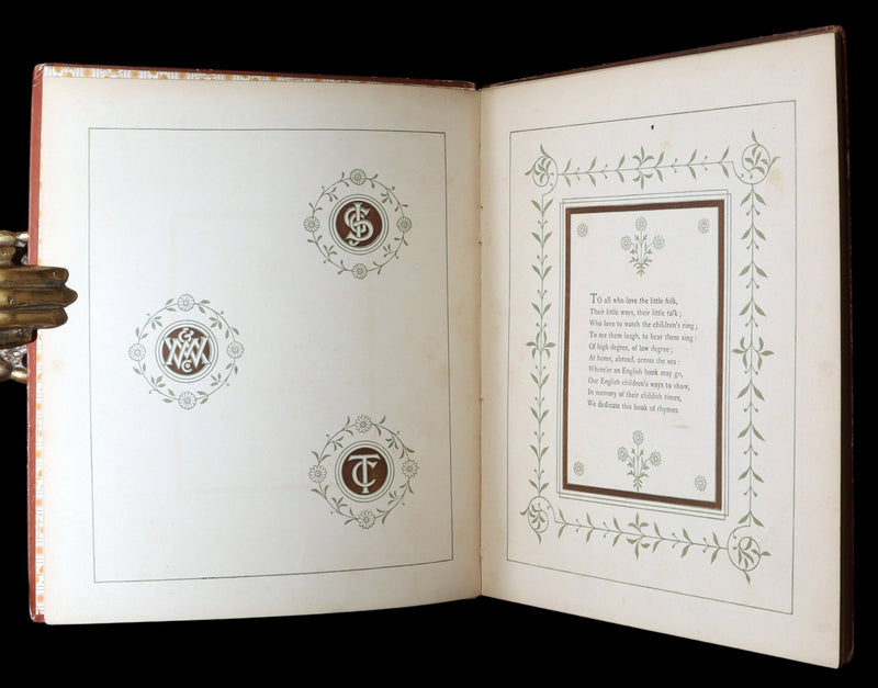 1881 Rare Book - At Home Illustrated by J. G. Sowerby, Decorated by Thomas Crane