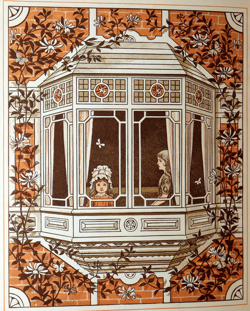 1881 Rare Book - At Home Illustrated by J. G. Sowerby, Decorated by Thomas Crane