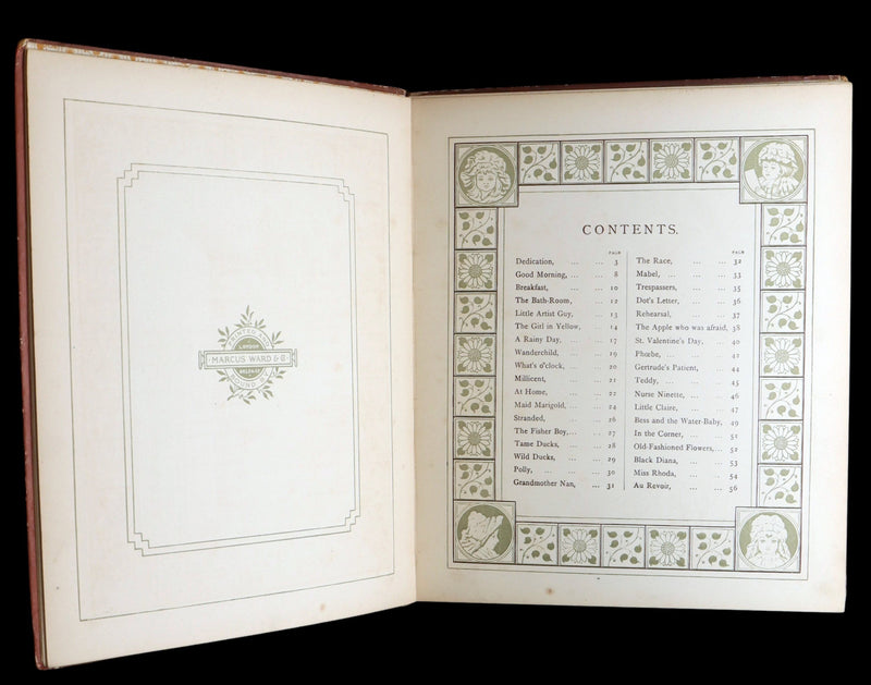 1881 Rare Book - At Home Illustrated by J. G. Sowerby, Decorated by Thomas Crane