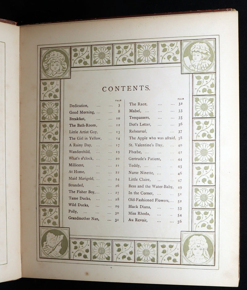 1881 Rare Book - At Home Illustrated by J. G. Sowerby, Decorated by Thomas Crane