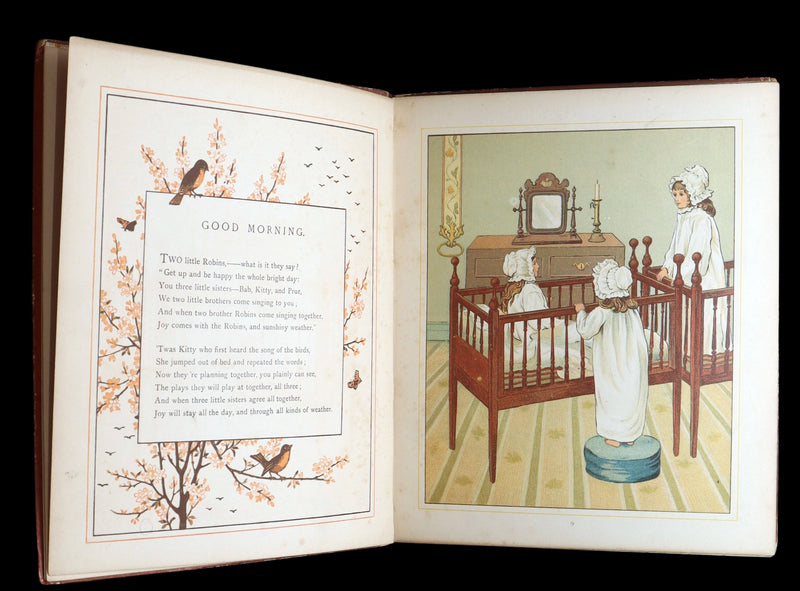 1881 Rare Book - At Home Illustrated by J. G. Sowerby, Decorated by Thomas Crane