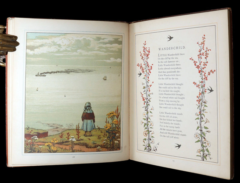 1881 Rare Book - At Home Illustrated by J. G. Sowerby, Decorated by Thomas Crane