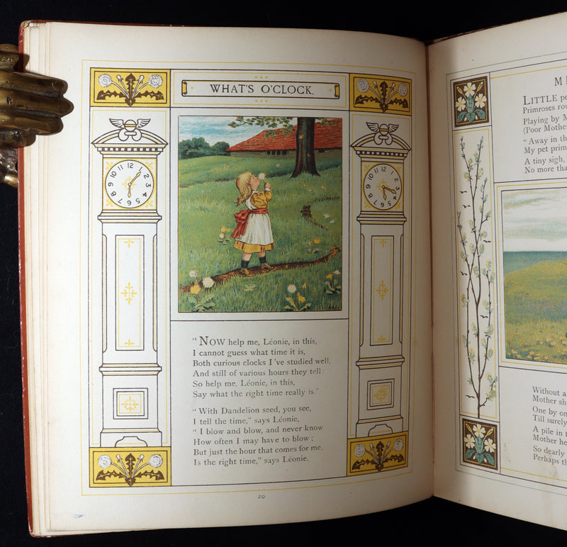 1881 Rare Book - At Home Illustrated by J. G. Sowerby, Decorated by Thomas Crane