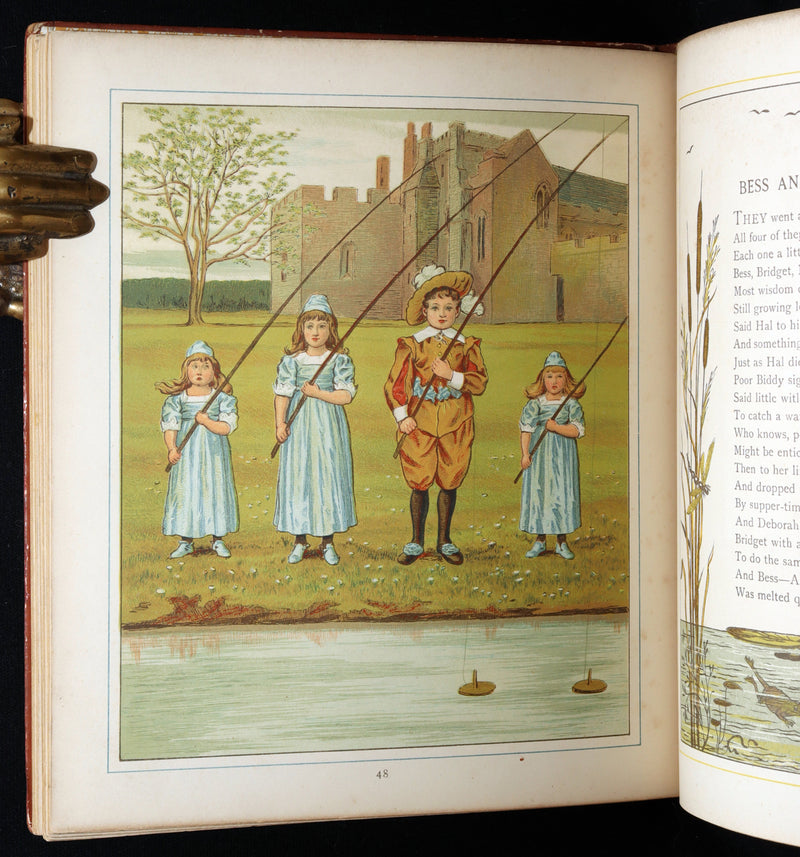 1881 Rare Book - At Home Illustrated by J. G. Sowerby, Decorated by Thomas Crane
