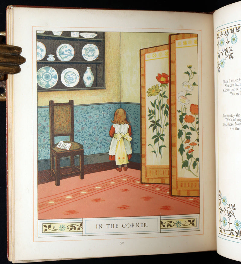 1881 Rare Book - At Home Illustrated by J. G. Sowerby, Decorated by Thomas Crane
