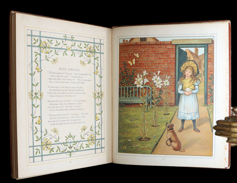 1881 Rare Book - At Home Illustrated by J. G. Sowerby, Decorated by Thomas Crane