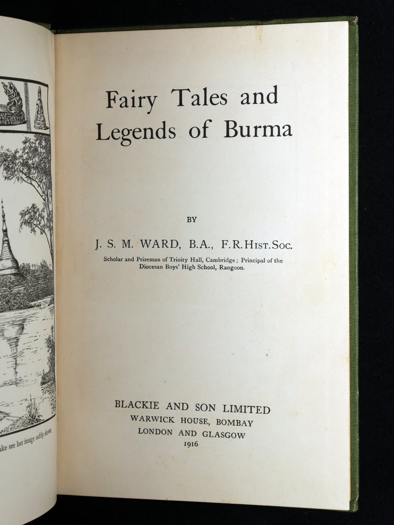 1916 Scarce First Edition - Fairy Tales and Legends of Burma (Myanmar) by Ward