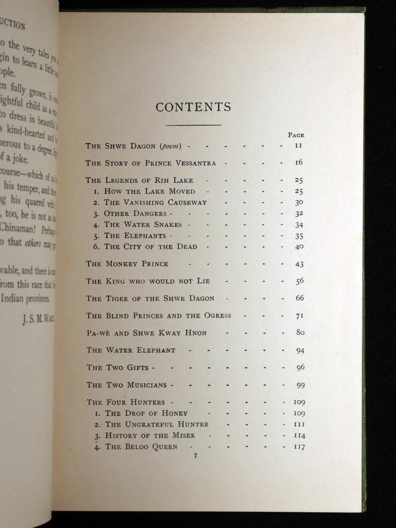 1916 Scarce First Edition - Fairy Tales and Legends of Burma (Myanmar) by Ward