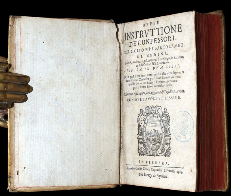 1584 Rare Vellum Book - Bartolomeo de Medina Breve Instruttione de' Confessori