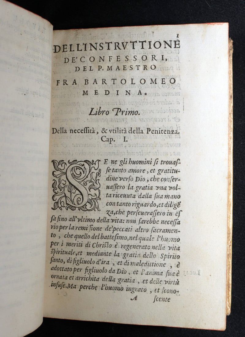 1584 Rare Vellum Book - Bartolomeo de Medina Breve Instruttione de' Confessori