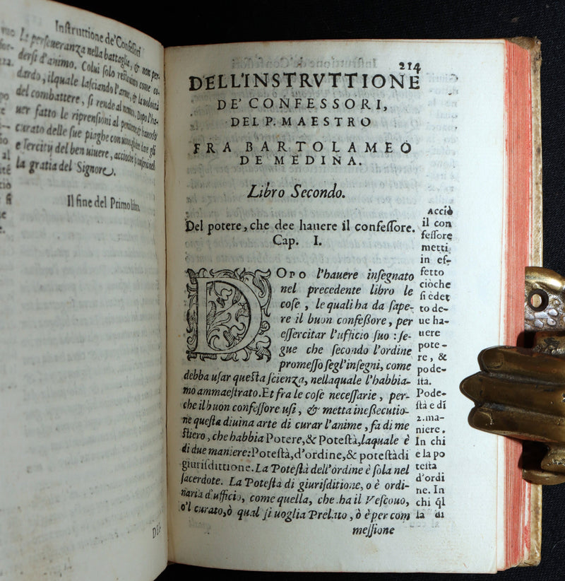 1584 Rare Vellum Book - Bartolomeo de Medina Breve Instruttione de' Confessori