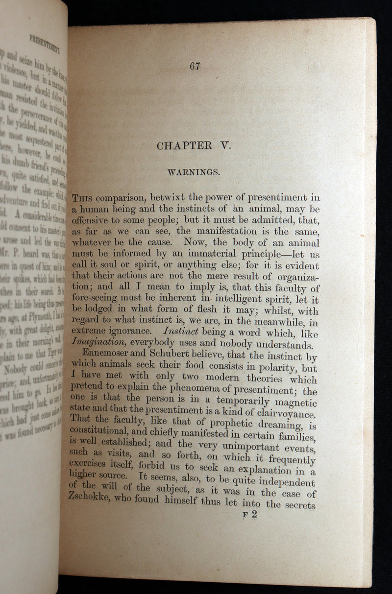 1852 Rare Victorian Book - The Night Side of Nature, Ghost Seers, Poltergeist