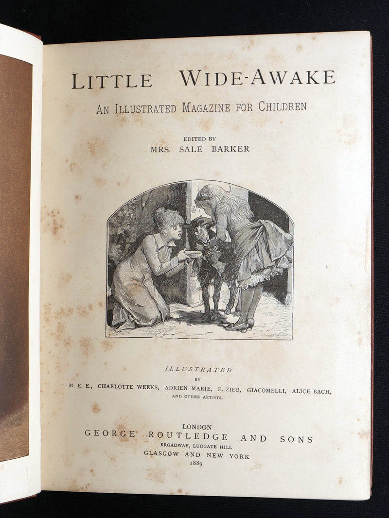 1889 Rare Book - Little Wide-Awake: An Illustrated Magazine for Children