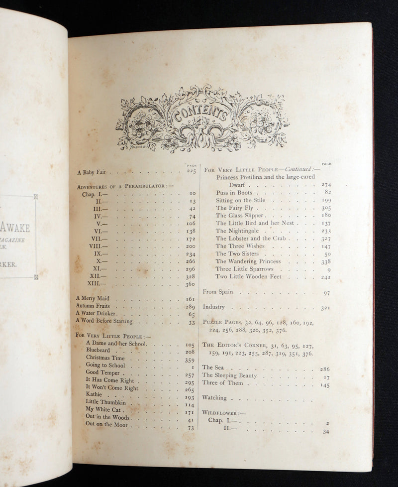 1889 Rare Book - Little Wide-Awake: An Illustrated Magazine for Children