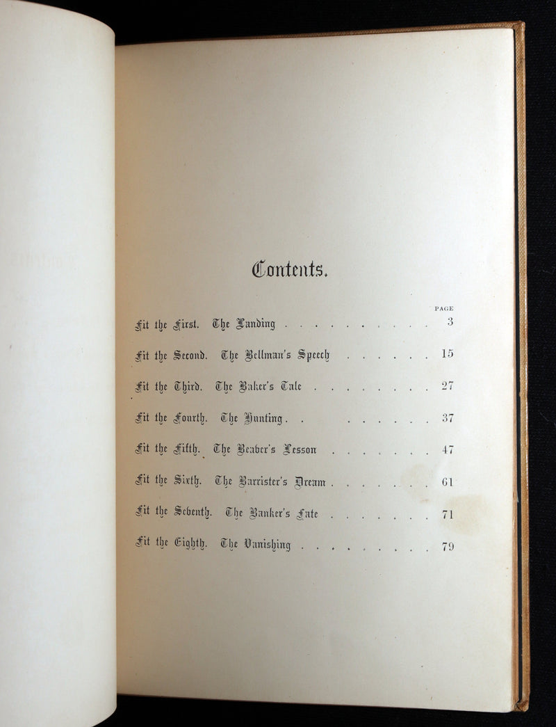 1876 Rare First Edition - The Hunting of the Snark by Lewis Carroll, Illustrated