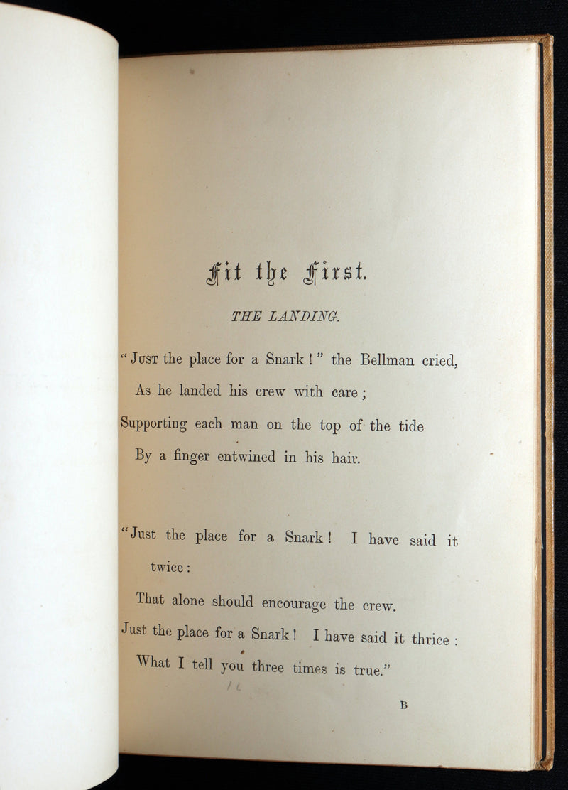 1876 Rare First Edition - The Hunting of the Snark by Lewis Carroll, Illustrated