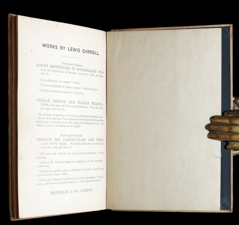 1876 Rare First Edition - The Hunting of the Snark by Lewis Carroll, Illustrated