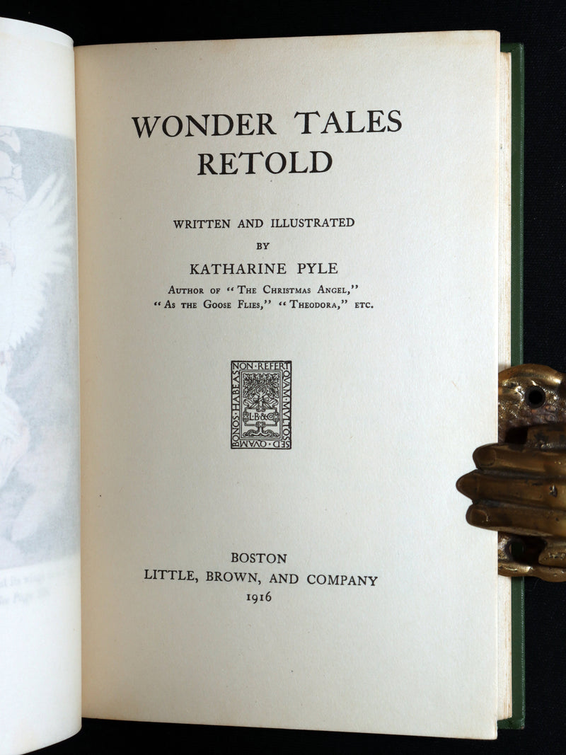 1916 Rare First Edition - Wonder Tales Retold Illustrated by Katharine Pyle