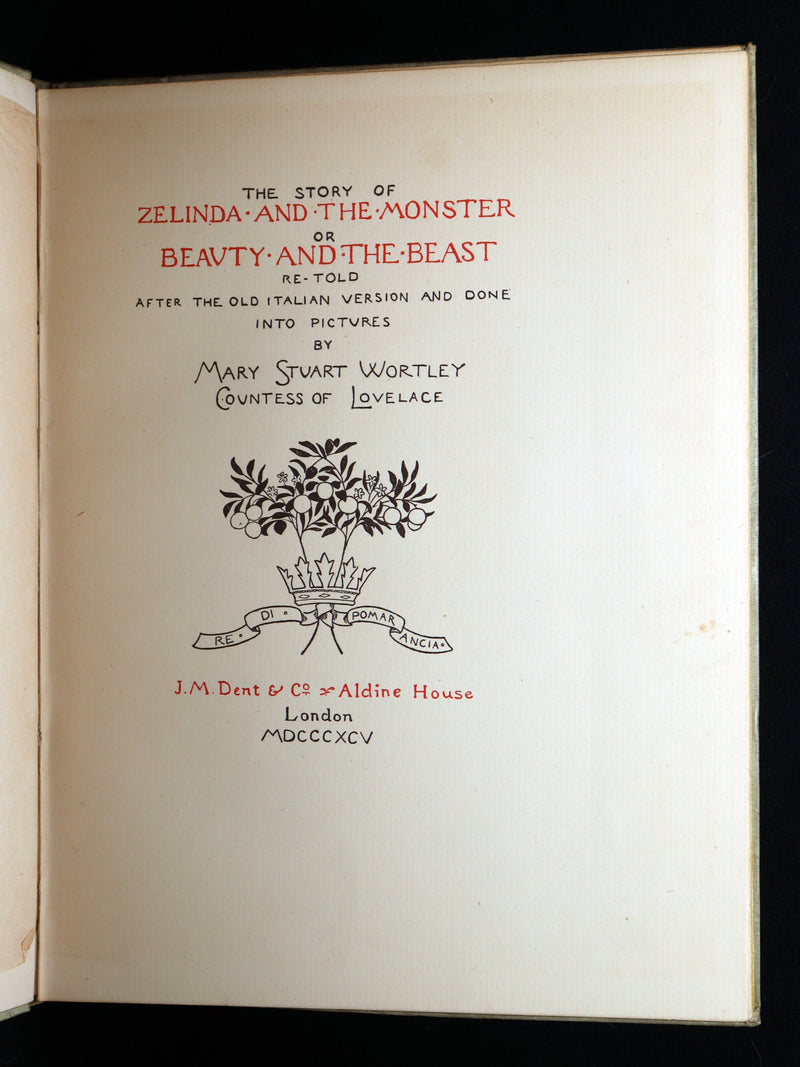 1895 Scarce Book - The Story of Zelinda and the Monster or, Beauty and the Beast