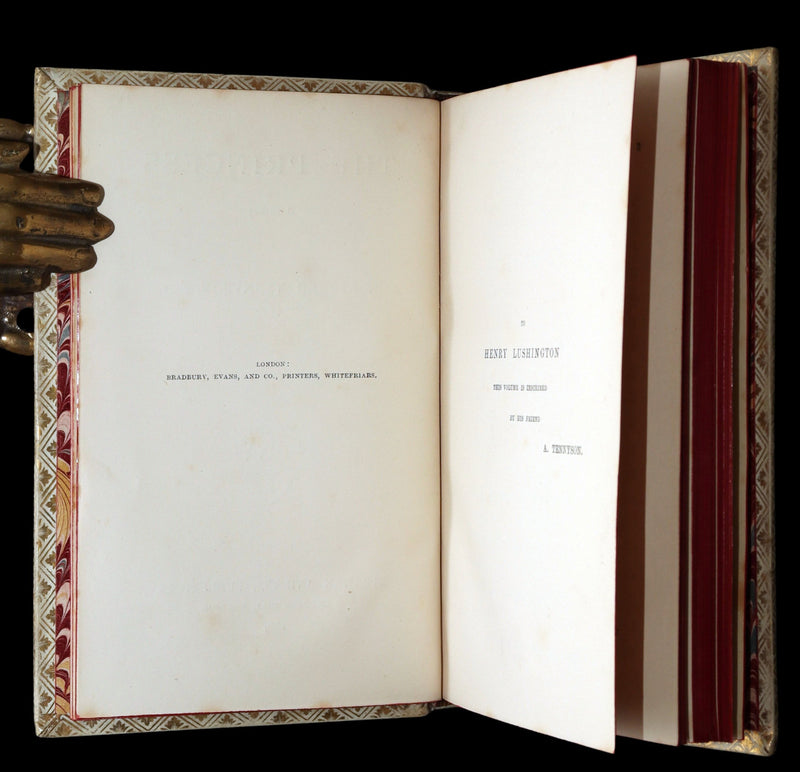 1869 Rare Vellum Book - The Princess: A Medley by Alfred Tennyson