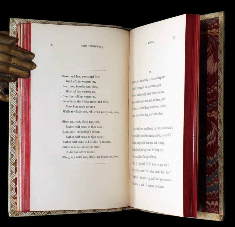 1869 Rare Vellum Book - The Princess: A Medley by Alfred Tennyson