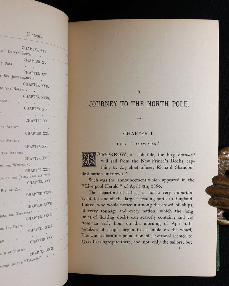 1875 Rare First English Edition - A Journey to the North Pole by Jules Verne