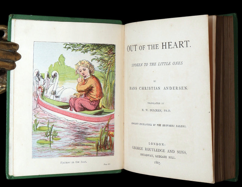 1867 Rare Color Illustrated Book - Out of the Heart by Hans Christian Andersen