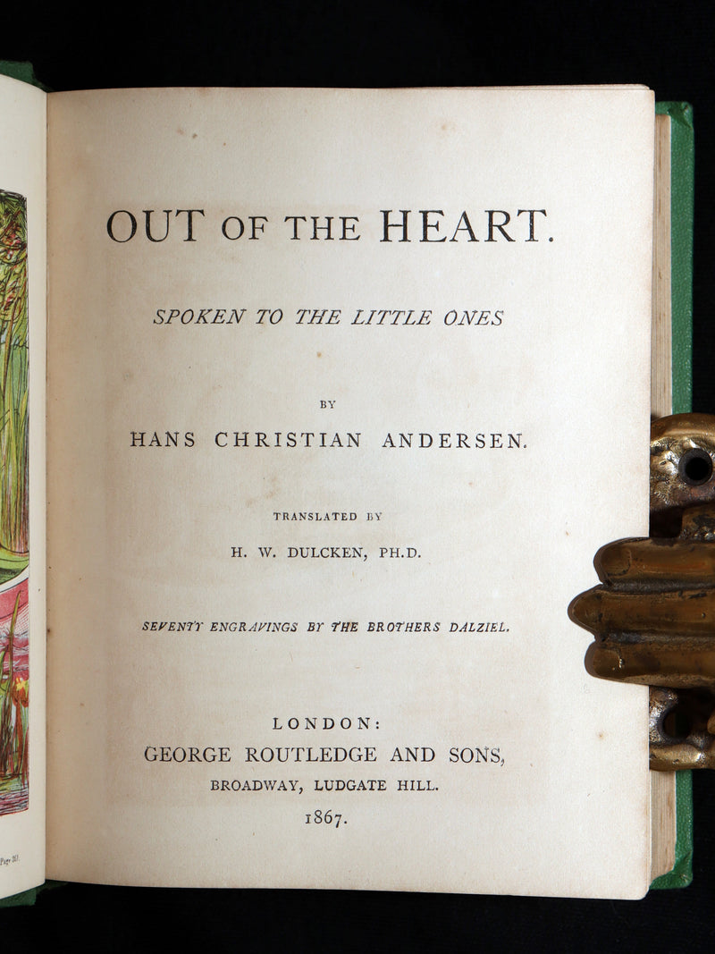1867 Rare Color Illustrated Book - Out of the Heart by Hans Christian Andersen