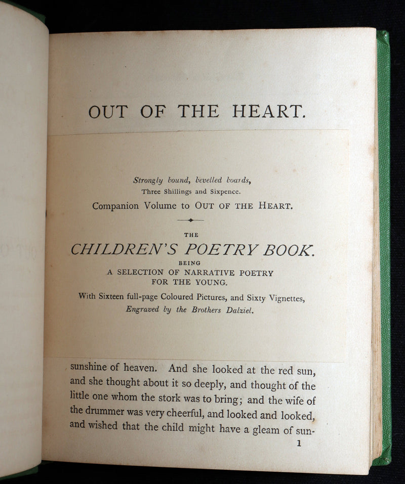 1867 Rare Color Illustrated Book - Out of the Heart by Hans Christian Andersen