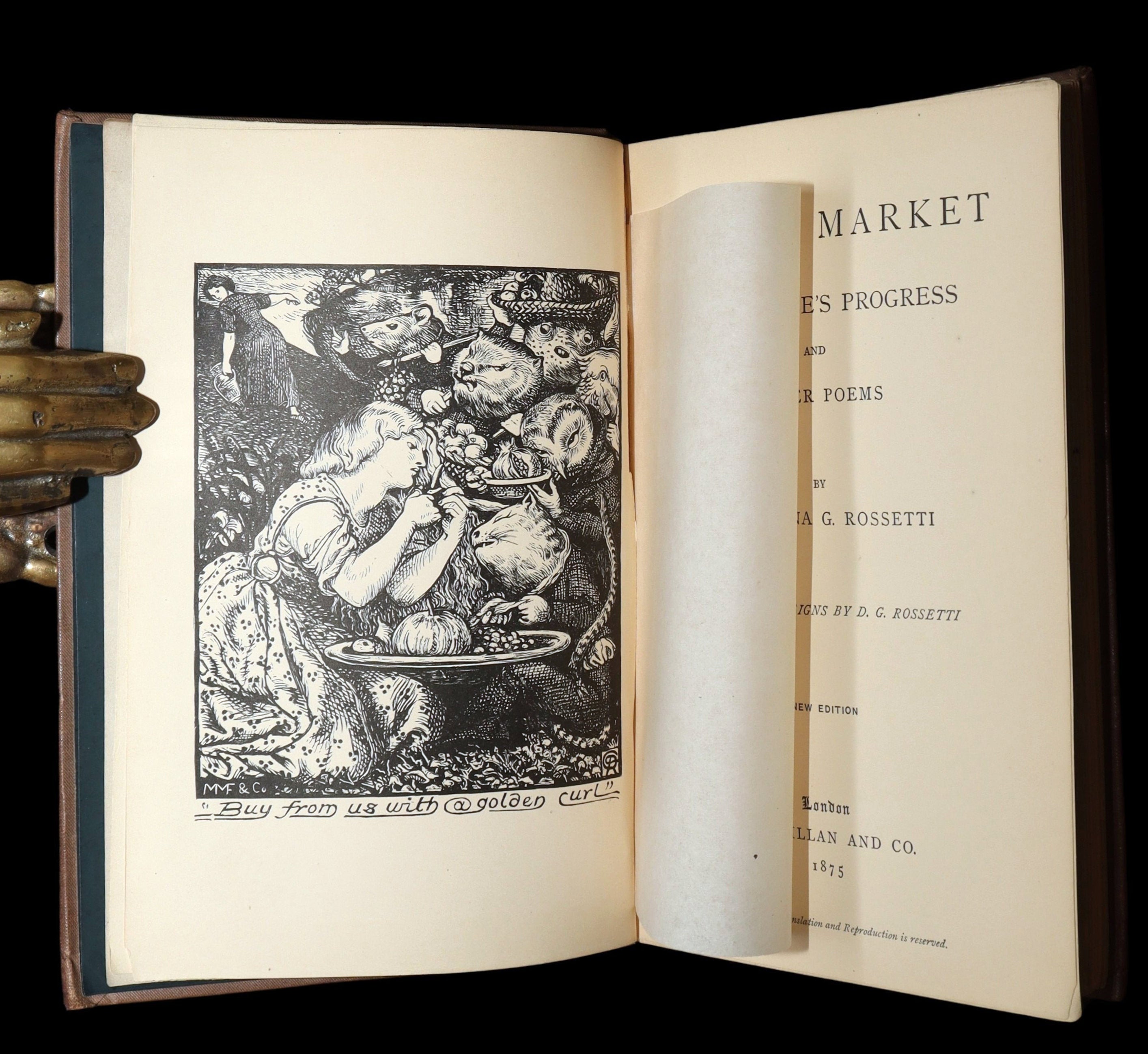 1875 Rare Book - Christina Rossetti's Poems, with Goblin Market