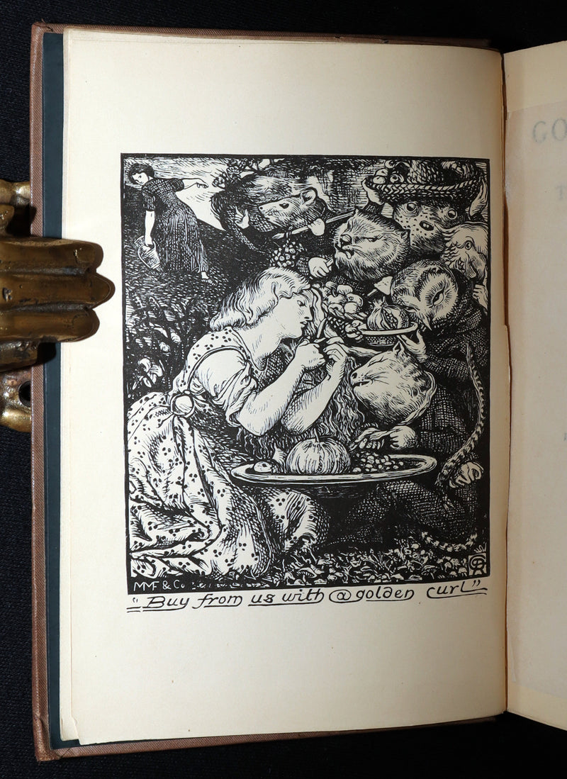 1875 Rare Book - Christina Rossetti's Poems, with Goblin Market, Illustrated