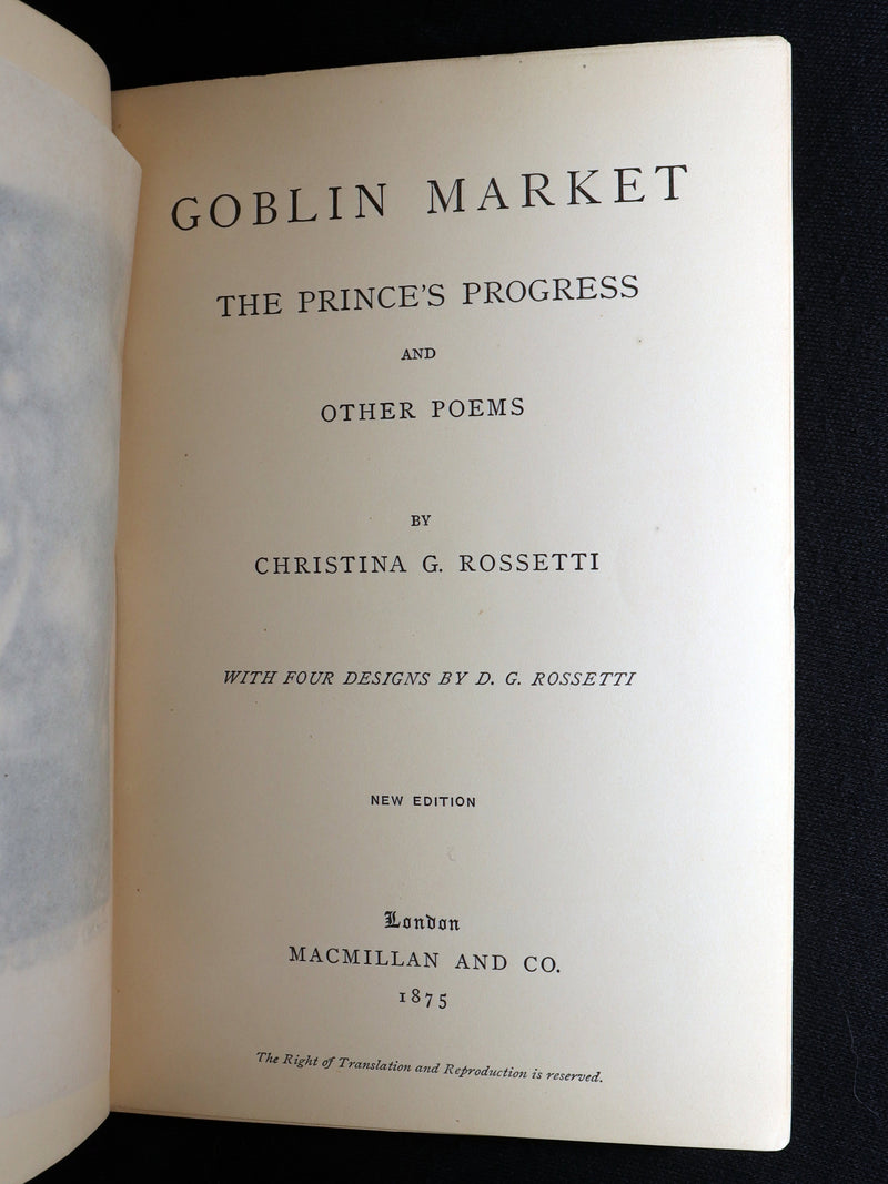 1875 Rare Book - Christina Rossetti's Poems, with Goblin Market, Illustrated