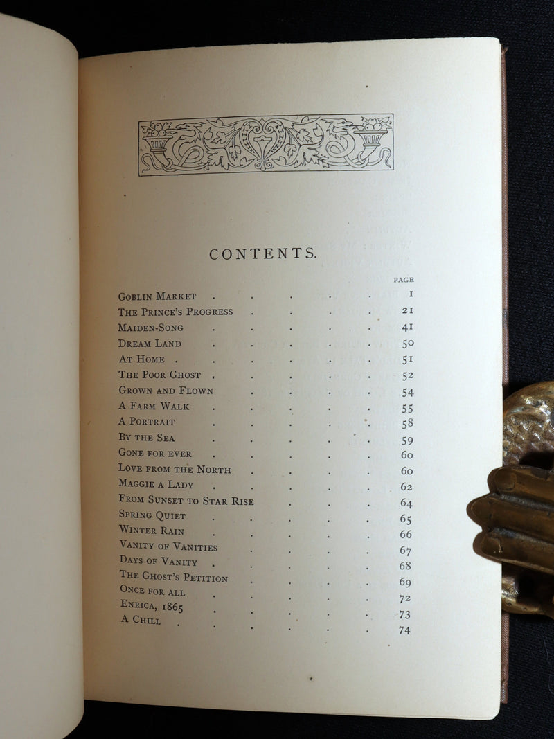 1875 Rare Book - Christina Rossetti's Poems, with Goblin Market, Illustrated