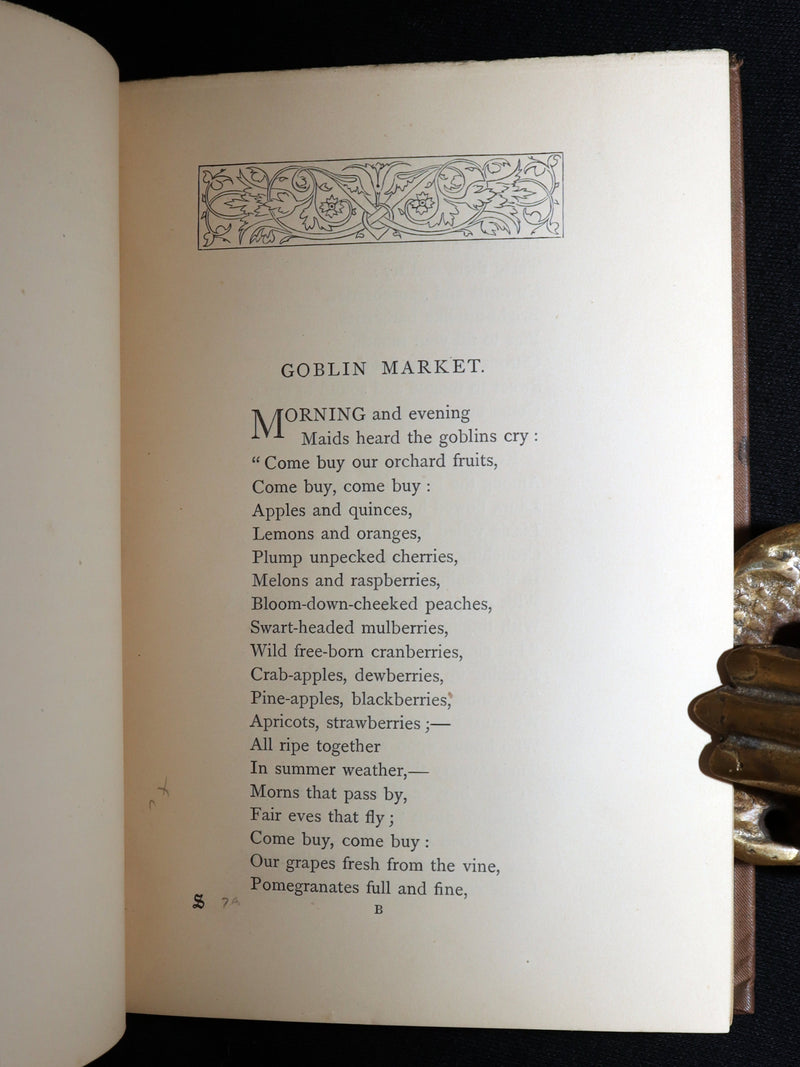1875 Rare Book - Christina Rossetti's Poems, with Goblin Market, Illustrated