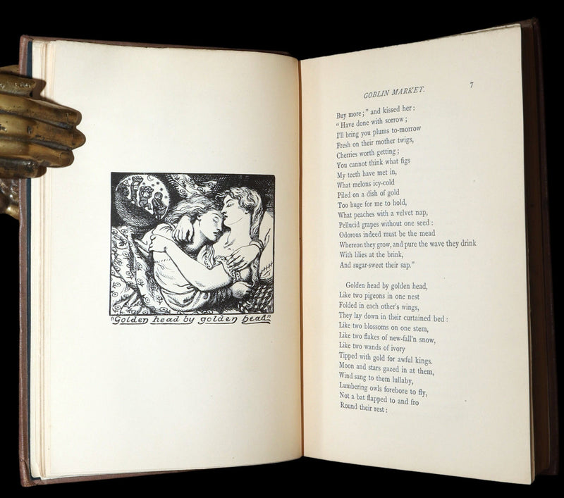 1875 Rare Book - Christina Rossetti's Poems, with Goblin Market, Illustrated