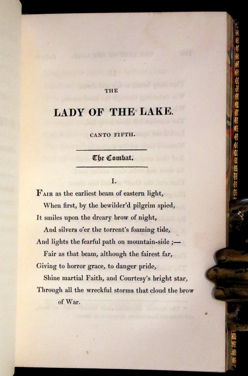 1825 Rare Book - The Lady of the Lake by Sir Walter Scott. Love and chivalry in the Highlands.