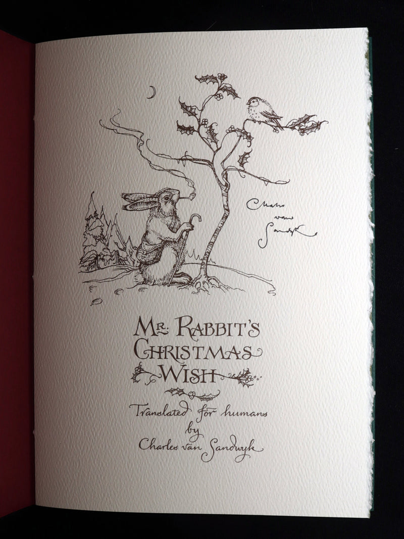 2007 Rare Book Signed Charles van Sandwyk - Mr. Rabbit's Christmas Wish