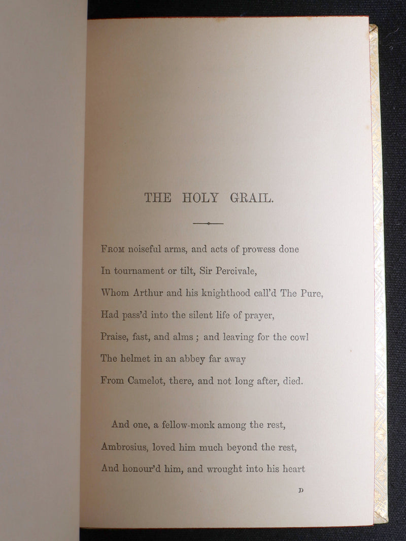 1870 Rare Vellum 1stED -Legend of King Arthur, The Holy Grail by Alfred Tennyson