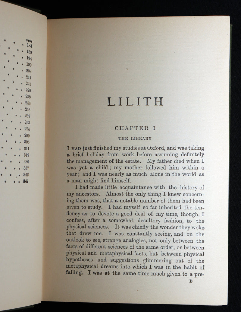 1898 Scarce Victorian Fantasy Book - Lilith: A Romance by George MacDonald