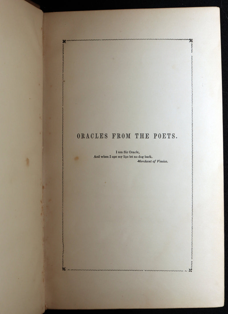 1847 Victorian Fortune Telling Book - Oracles from the Poets by Caroline Gilman