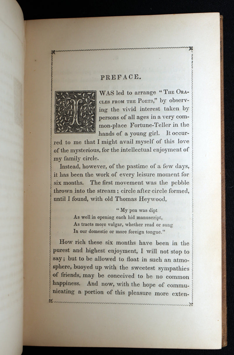 1847 Victorian Fortune Telling Book - Oracles from the Poets by Caroline Gilman