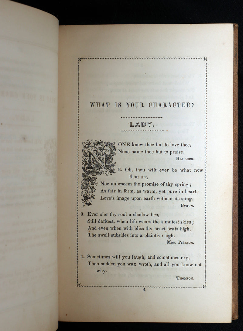 1847 Victorian Fortune Telling Book - Oracles from the Poets by Caroline Gilman