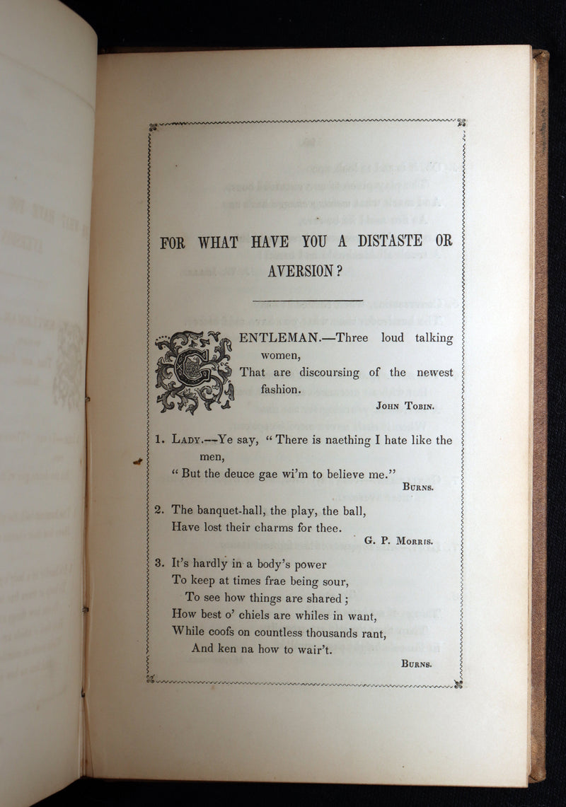 1847 Victorian Fortune Telling Book - Oracles from the Poets by Caroline Gilman