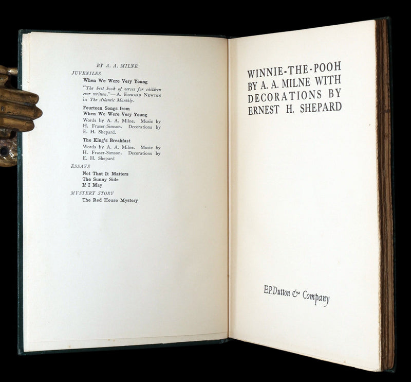 1926 Rare First Edition - Winnie-The-Pooh Illustrated by Ernest Shepard
