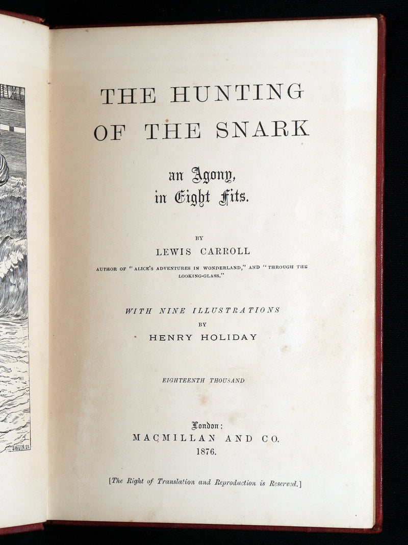 1876 Rare Victorian Book - The Hunting of the Snark by Lewis Carroll