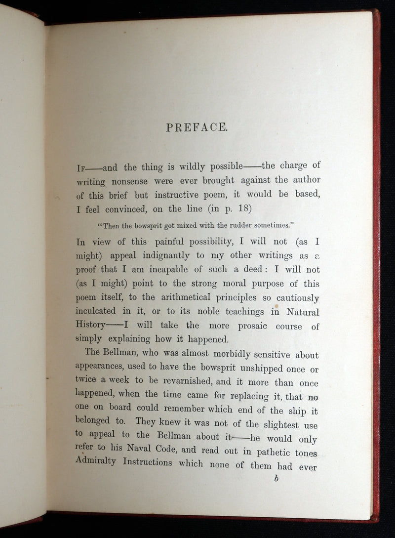 1876 Rare Victorian Book - The Hunting of the Snark by Lewis Carroll