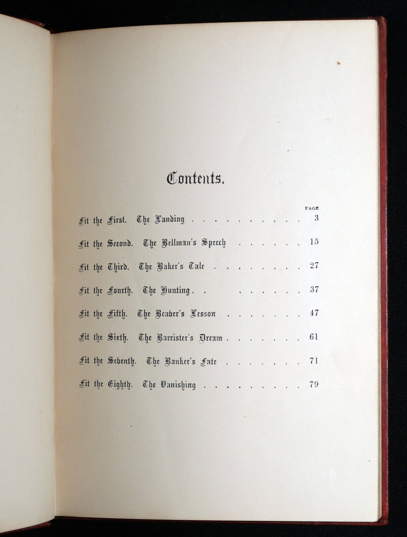 1876 Rare Victorian Book - The Hunting of the Snark by Lewis Carroll