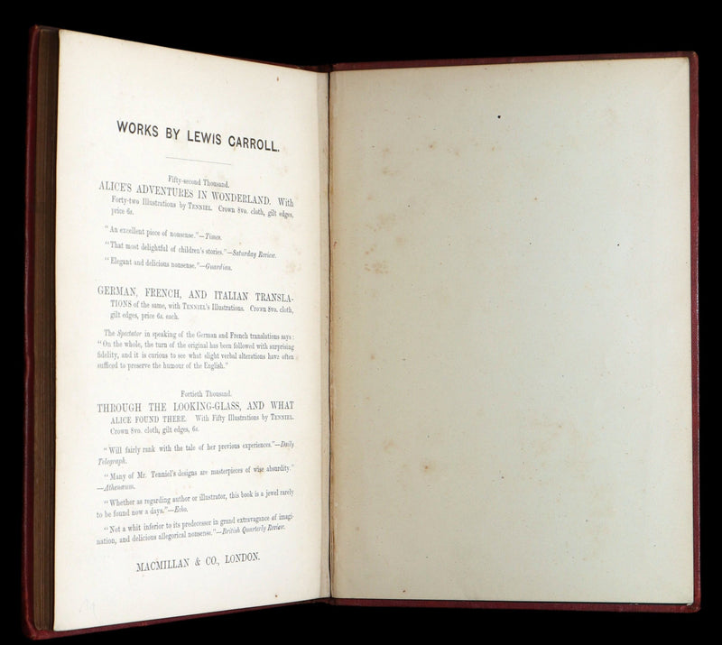 1876 Rare Victorian Book - The Hunting of the Snark by Lewis Carroll