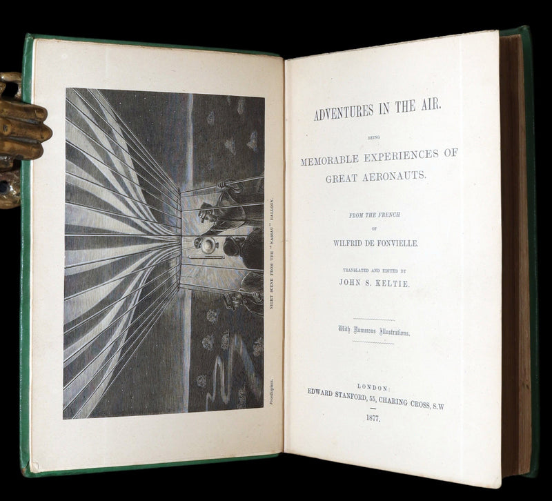 1877 First Edition - Adventures in the Air,  Great Aeronauts by de Fonvielle