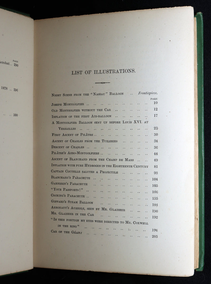 1877 First Edition - Adventures in the Air,  Great Aeronauts by de Fonvielle